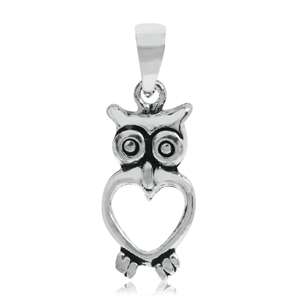 925 Sterling Silver OWL Pendant - GUARANTEED REAL SILVER!