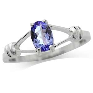 0.49ct Natural Tanzanite 925 Sterling Silver Solitaire Ring. Size 6 / M / 16.3mm