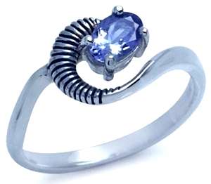 [R4400.00] 0.48ct Genuine Tanzanite Designer Swirl Ring. Size 8.75 / R / 18.7mm