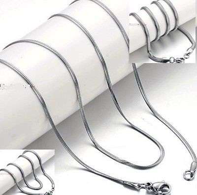 Comfort fit Titanium Snake Link Necklace Chain, 4mm wide, 53cm long