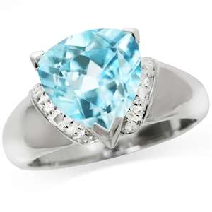 [R4900.00] Genuine 4.26ct Blue Topaz 925 Sterling Silver Ring. Size 8 / Q
