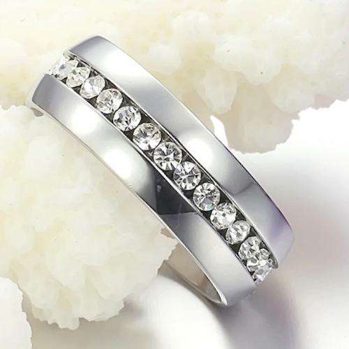 Classic Eternity 3.00 Carat Cr. Diamond Accents Titanium Steel Ring