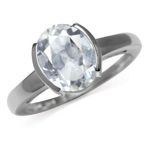 Sparkling 3.28ct. Natural White Topaz Huge Solitaire Engagement Ring