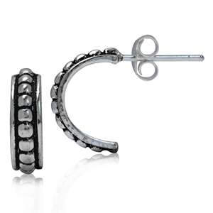 ***SALE OF THE SEASON*** Small 925 Sterling Silver Balinese C-Hoop Earrings