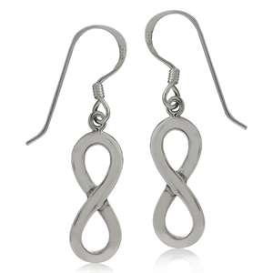 925 Sterling Silver INFINITY SYMBOL Dangle Earrings