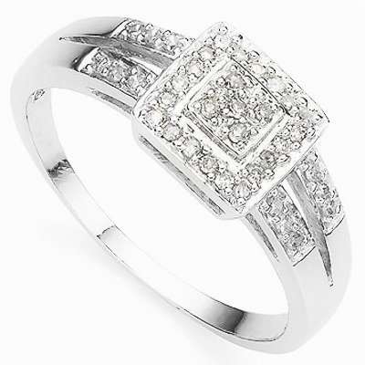 ENCHANTING GENUINE WHITE DIAMONDS AND PLATINUM VERMEIL ENGAGEMENT RING
