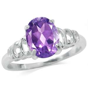 1.73 carat Natural Amethyst Gemstone 925 Sterling Silver Filigree Ring