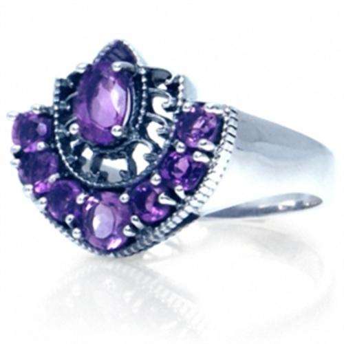 1.33 carat Natural Amethyst Gemstone 925 Sterling Silver Designer Ring