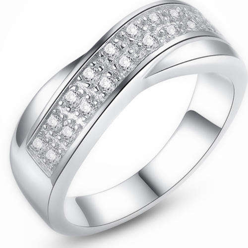Classic 0.36ct Sim Diamond Crossover Engagement Ring. Size 6 / M
