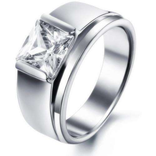 WOW! 2.00 Carat CZ Heavy Titanium Wedding Ring - Size 10 / U