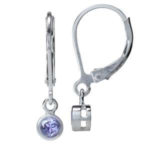 Petite 0.20ct Natural Tanzanite 925 Sterling Silver Leverback Earrings