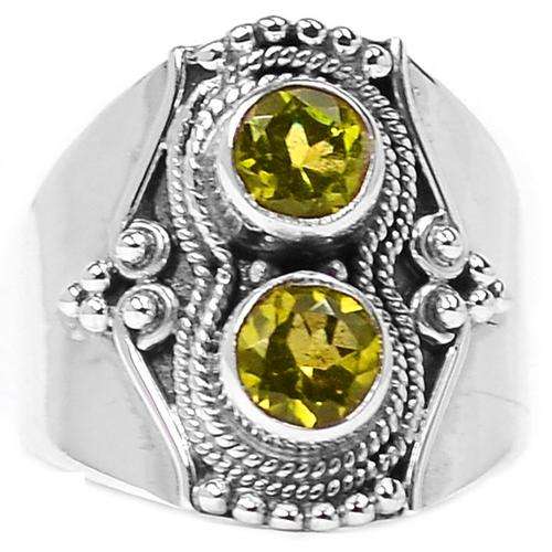 1.00 CARAT NATURAL PERIDOT 925 STERLING SILVER RING