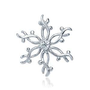 Natural White Topaz 925 Sterling Silver Snowflake Pendant
