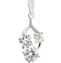 BUY for R200 get FREE SHIPPING: Sparkling White Cubics 925 Sterling Silver Modern Pendant