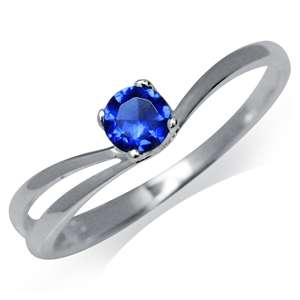 0.30ct Sapphire Blue CZ 925 Sterling Silver Ring. Size 6 / M / 16.3mm