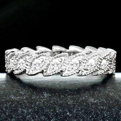 Eternity Leaf Design 0.54ct Cr. Diamond Wedding /Anniversary Band