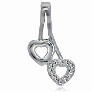 FOUR AVAILABLE - Twin Heart CZ 925 Solid Silver Pendant