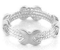Eternity Cable X Design 18krgp Unisex Ring. Size 10 / U