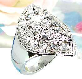 Very Heavy Rhinestone Costume Jewellery Ring. Size 6 / M