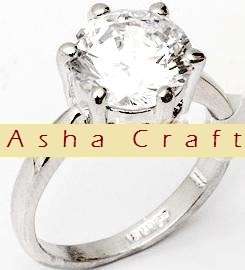 3.50ct Sim Diamond Solitaire Engagement Ring. Size 7.25 / O and a half