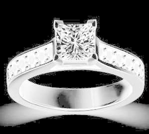 Breathtaking 1.52 Carat Cr. Diamond Princess with Accents Engagement Ring