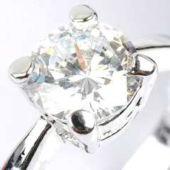 Sparkling 0.50 Carat Cr. Diamond Solitaire Engagement Ring. Size 8/Q