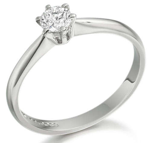 0.32 carat Cr. Diamond Brilliant Solitaire Engagement ring. Size 8.5[R]