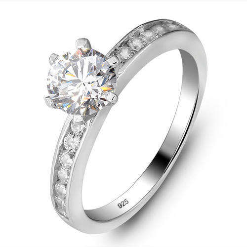 Breathtaking 0.78 Carat Cr. Diamond Solitaire Channel Ring. Size 7 [O]