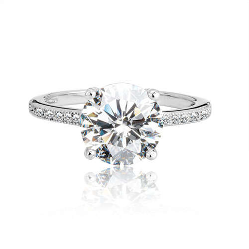 Sophisticated 1.37 Carat Cr. Diamond Solitaire Miligrain Ring. Size 6 [M]