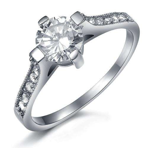 Sensational 0.70 Carat Sparkling Cr. Diamond Engagement Ring. 6[M]