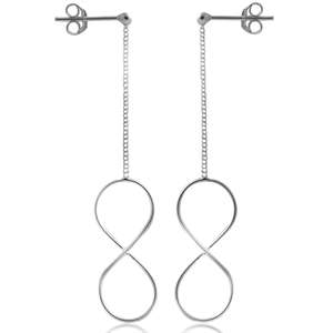 INFINITY Dangling 925 Sterling Silver Earrings- GUARANTEED REAL SILVER!