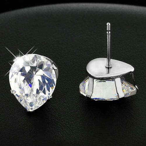 Pear CZ Stud Earrings