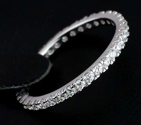 Micro Inlay Full Eternity Anniversary Band Accent Ring. Size 7