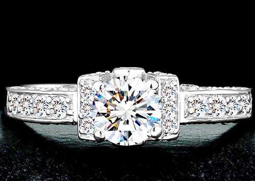 Sensational Micro Pave cr.Diamond engagement / wedding Ring* Size 7[O]