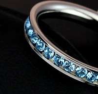 Sparkling 0.40ct Sky Blue Lab Topaz Eternity Ring. Size 7[O]