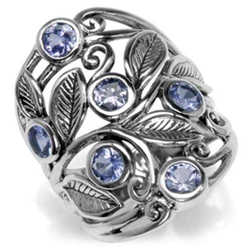 WAS R3299*** IN STOCK! Fine 1.5ct Genuine Tanzanite 925 Sterling Silver Filigree Leaf Ring