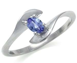 Real Tanzanite 0.10ct* Genuine 925 STERLING SILVER Ring. Size 5 K