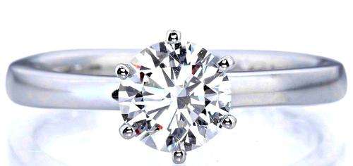 VVS1 D 0.56ct cr.diamond solitaire engagement ring. Size 8 / Q