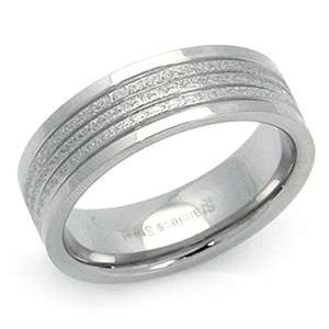 GENTLEMANS White Sandblast Wedding Comfort Fit Ring* Size 13 [Z+1]