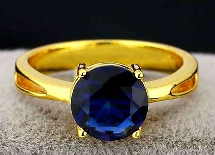 Gorgeous 2.43 carat Solitaire 14kt Yellow Gold plated Ring. Size 6 / L and a half