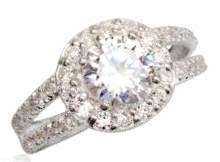 Most amazing 2.61ct cr.Diamond sparkling halo Engagement ring. Sz 6[M]