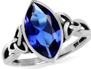VVS1-VVS2 good-cut 2.36ct blue Lab tanzanite Genuine 925 sterling Silver Ring.