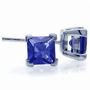 5MM Tanzanite Blue CZ 925 Sterling Silver Stud Earrings