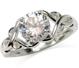 **WOW!!** Sparkling 2.04 Carat Cr. Diamond Solitaire Celtic Knot Engagement Ring
