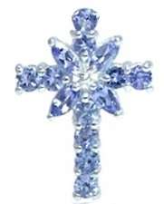 [R10190.40] Exquisite Beauty 1.10ct Genuine Tanzanite Cross Pendant