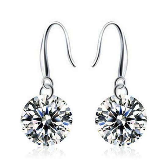 Elegant Cubic Zirconia 925 Silver Earrings