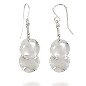 Silvertone Double Disc Dangle Earrings