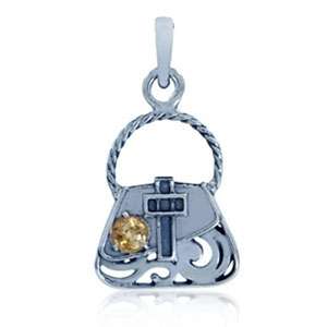 *!*!*!*!XMAS DEAL!*!*!*!*  Genuine Honey Citrine 925 Sterling Silver Handbag Charm