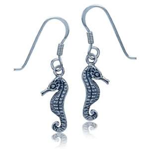 925 Sterling Silver SEAHORSE Dangle Earrings