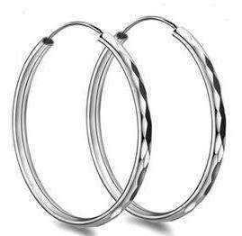 Rhombus style Large Hoops S925 with Luxurious Platinum plating